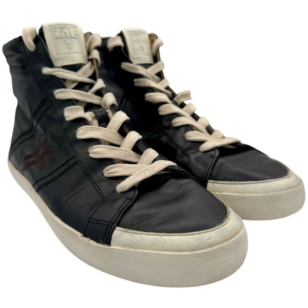 Frye Dylan Leather High-top Sneakers Black Lace-up Heritage Style, Men's 10‎